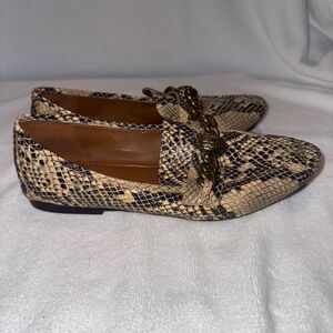 Kurt Geiger Beige and Black Patterned Loafers